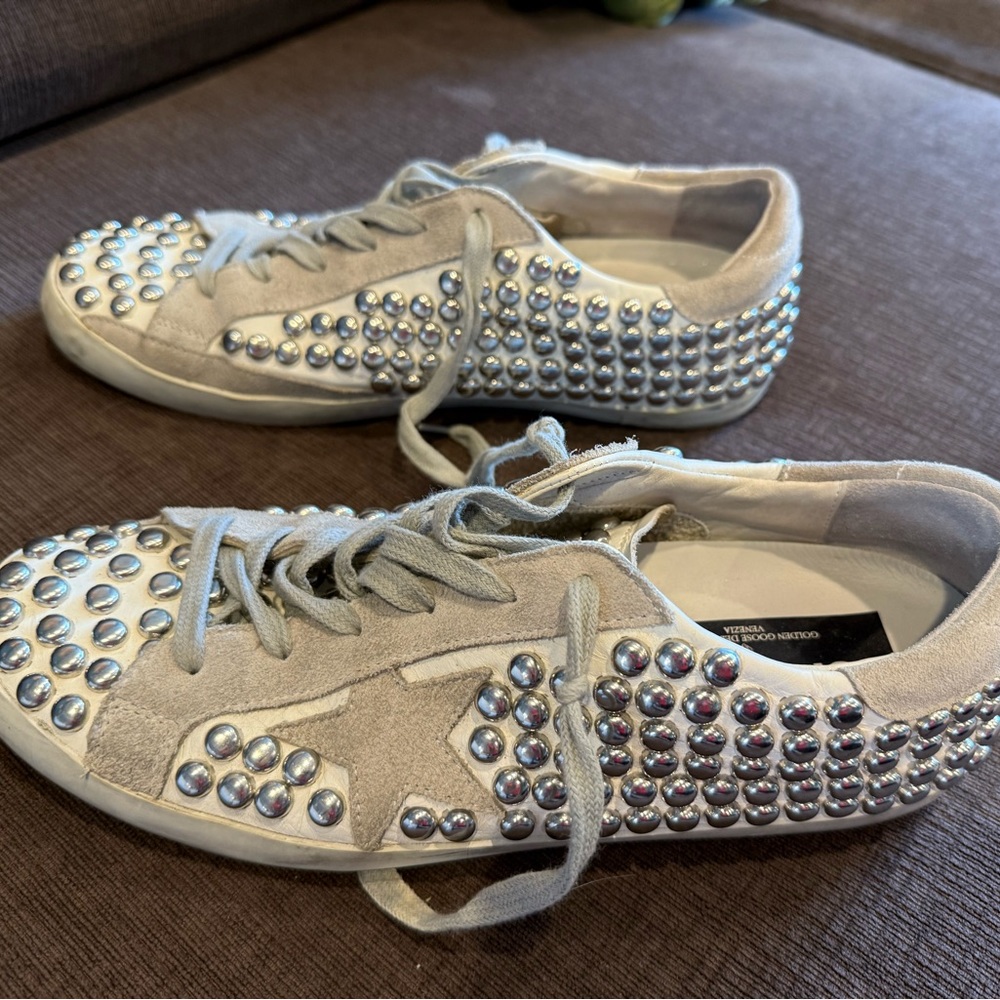 Golden Goose size41 Sneakers with silver studs- barely worn - Picture 2 of 8